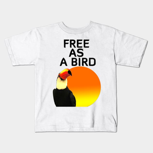 Free as a bird. Kids T-Shirt by almohalla